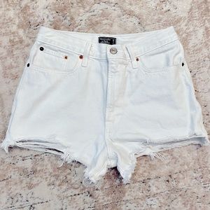 Abercrombie White Jean Shorts